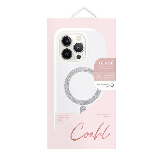 iPhone 15 Kılıf M-safe Şarj Özellikli Simli Magnetik Coehl Glace Kapak