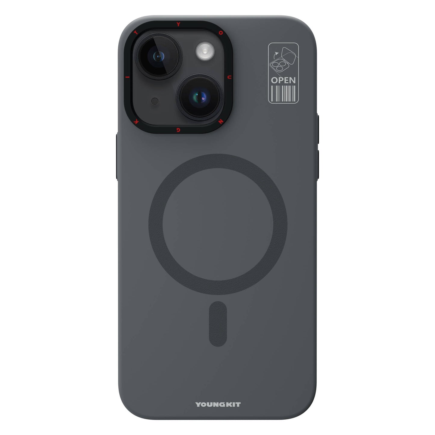 iPhone 15 Kılıf M-safe Şarj Özellikli Standlı YoungKit Hermit Bracket Serisi Kapak