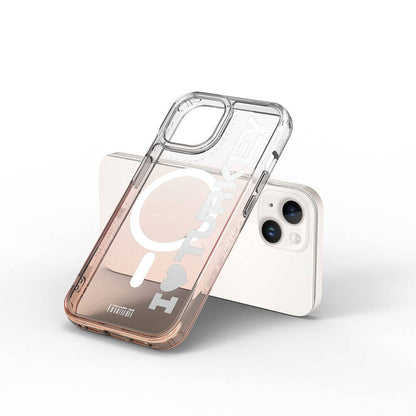 iPhone 15 Kılıf M-safe Şarj Özellikli Transparan Renk Geçişli Wiwu Turkey C Serisi Kapak