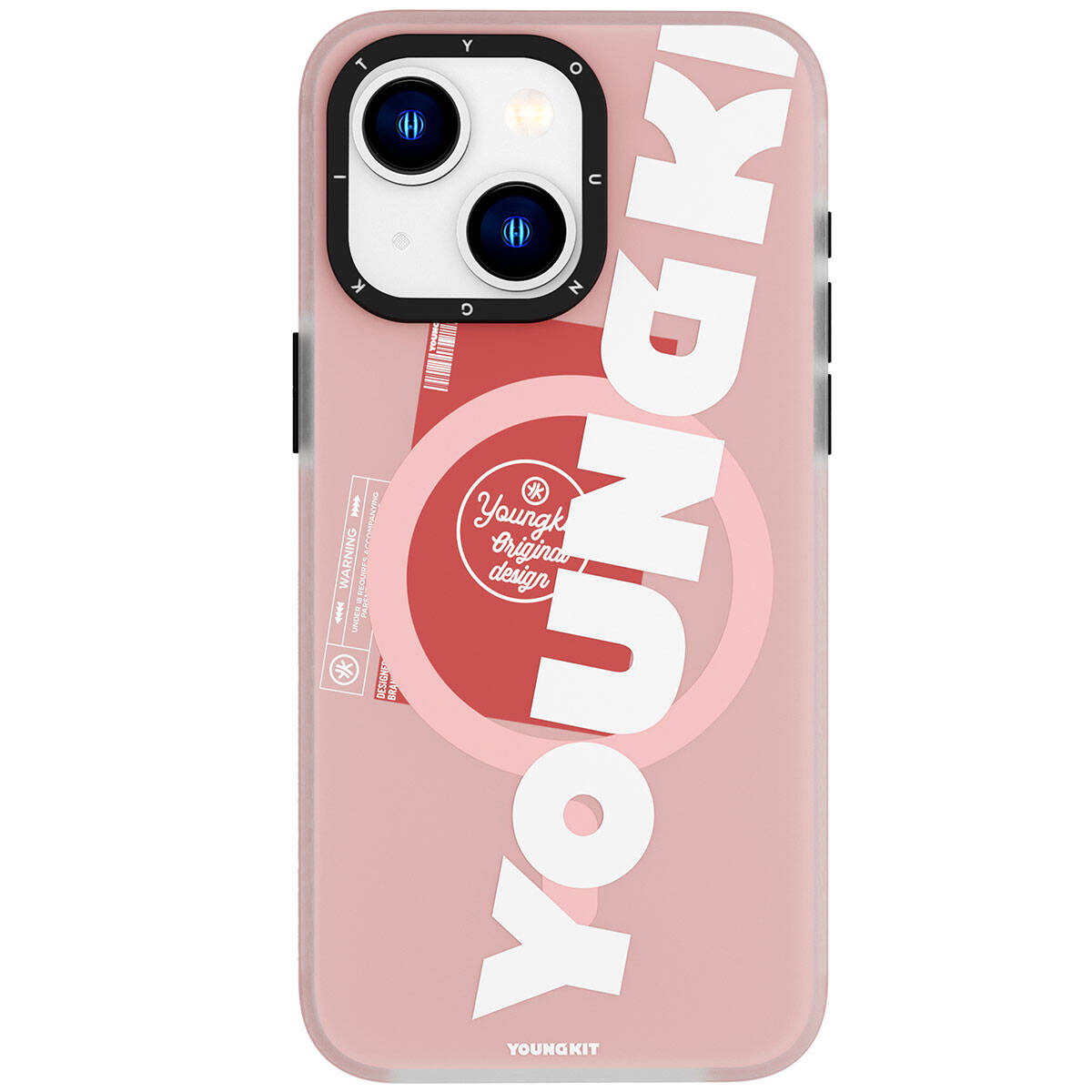 iPhone 15 Kılıf M-safe Şarj Özellikli Youngkit Binfen Serisi Yazı Temalı Kapak