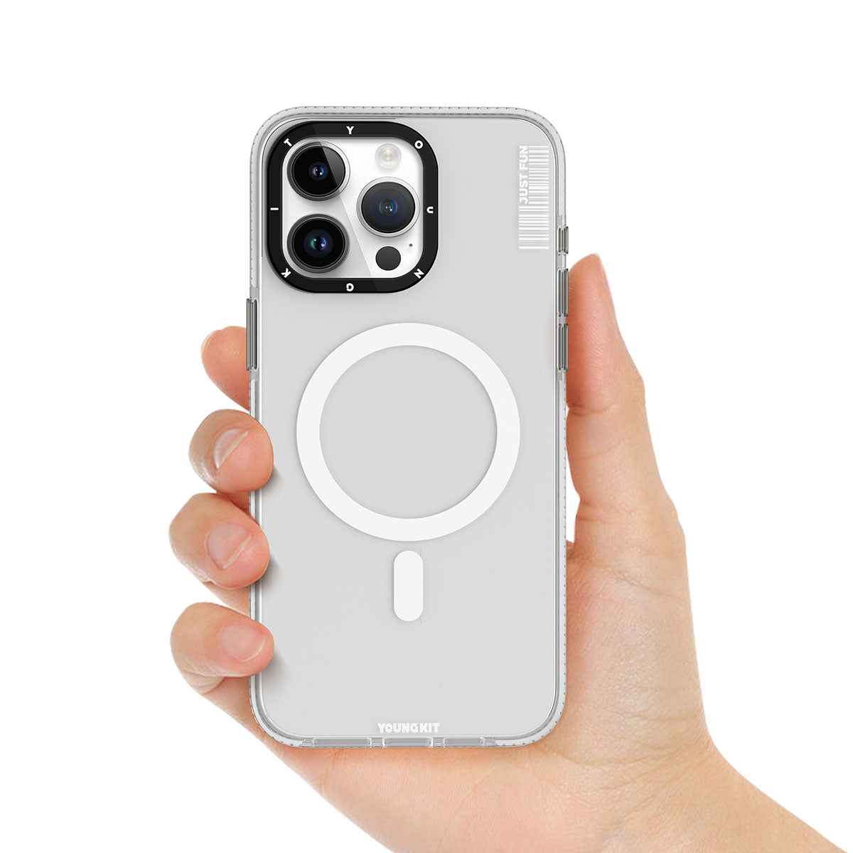 iPhone 15 Kılıf M-safe Şarj Özellikli YoungKit Crystal Color Serisi Kapak
