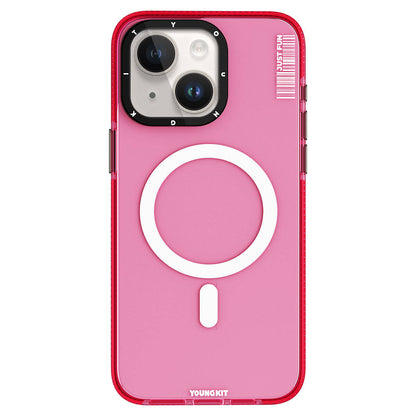 iPhone 15 Kılıf M-safe Şarj Özellikli YoungKit Crystal Color Serisi Kapak