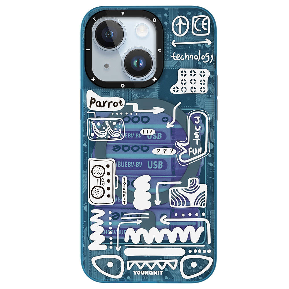 iPhone 15 Kılıf M-safe Şarj Özellikli Youngkit Dark Matter Serisi Kapak