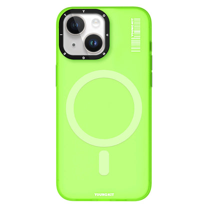 iPhone 15 Kılıf M-safe Şarj Özellikli Youngkit Hidden Sand Serisi Kapak