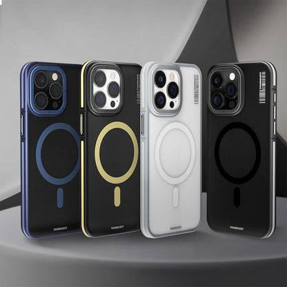 iPhone 15 Kılıf M-safe Şarj Özellikli Youngkit Rock Sand Serisi Kapak