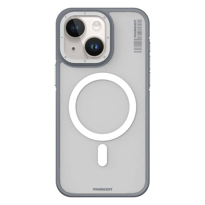 iPhone 15 Kılıf M-safe Şarj Özellikli Youngkit Rock Sand Serisi Kapak