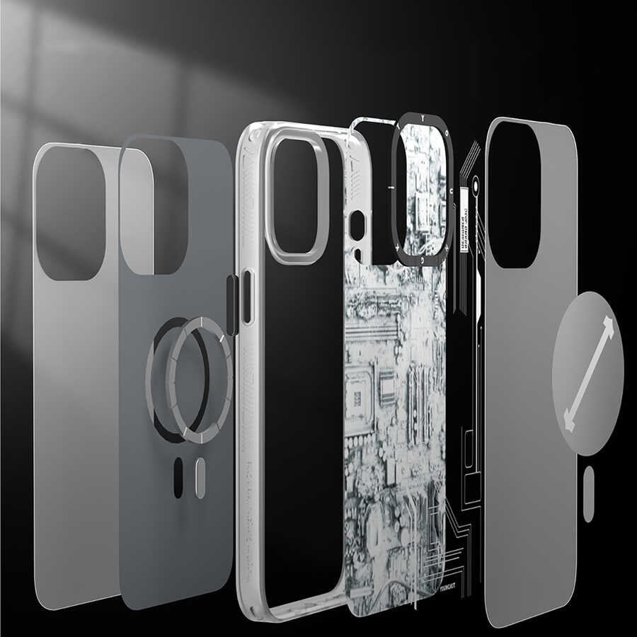 iPhone 15 Kılıf M-safe Şarj Özellikli YoungKit Technology Serisi Kapak