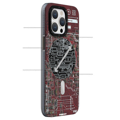 iPhone 15 Kılıf M-safe Şarj Özellikli YoungKit Technology Serisi Kapak