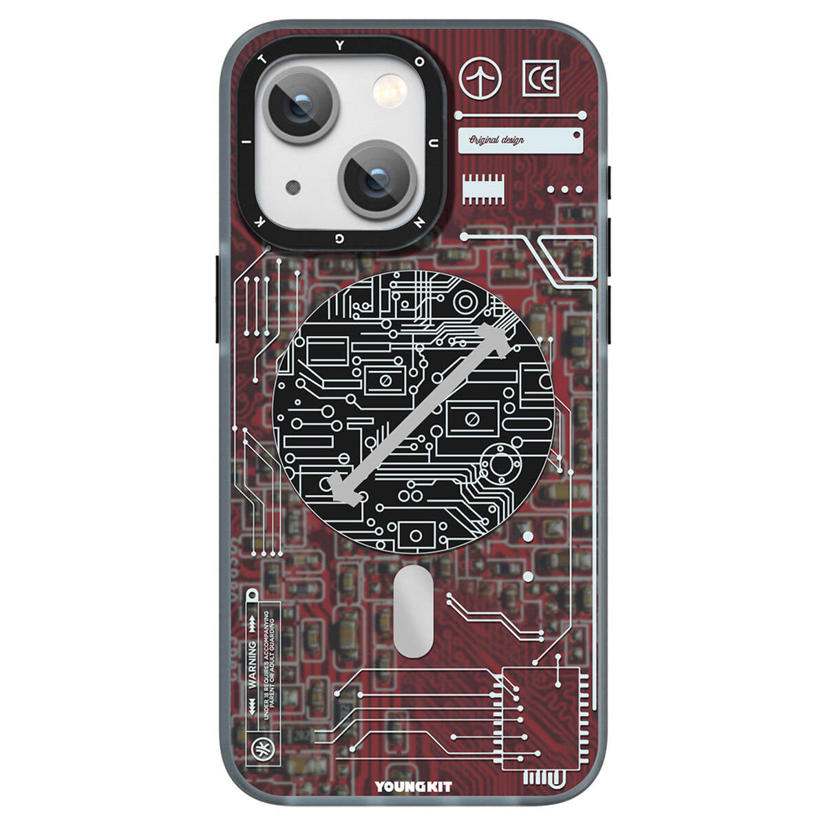 iPhone 15 Kılıf M-safe Şarj Özellikli YoungKit Technology Serisi Kapak