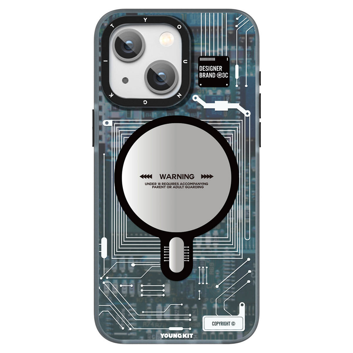 iPhone 15 Kılıf M-safe Şarj Özellikli YoungKit Technology Serisi Kapak