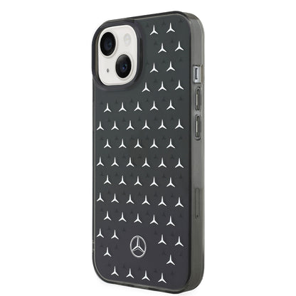 iPhone 15 Kılıf Mercedes Benz Çift Katmanlı Yıldız Desenli Dizayn Kapak