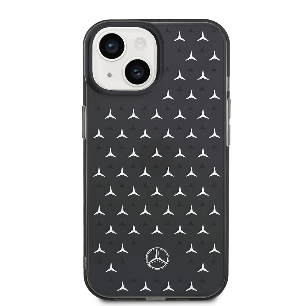 iPhone 15 Kılıf Mercedes Benz Çift Katmanlı Yıldız Desenli Dizayn Kapak