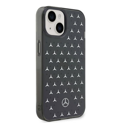 iPhone 15 Kılıf Mercedes Benz Çift Katmanlı Yıldız Desenli Dizayn Kapak