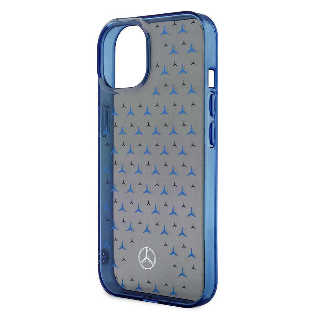 iPhone 15 Kılıf Mercedes Benz Çift Katmanlı Yıldız Desenli Dizayn Kapak