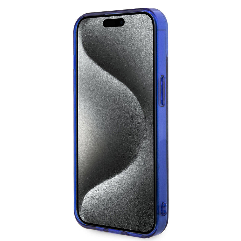 iPhone 15 Kılıf Mercedes Benz Orjinal Lisanslı M-safe Şarj Özellikli Çift Katmanlı Mavi Yıldız Desenli Kapak