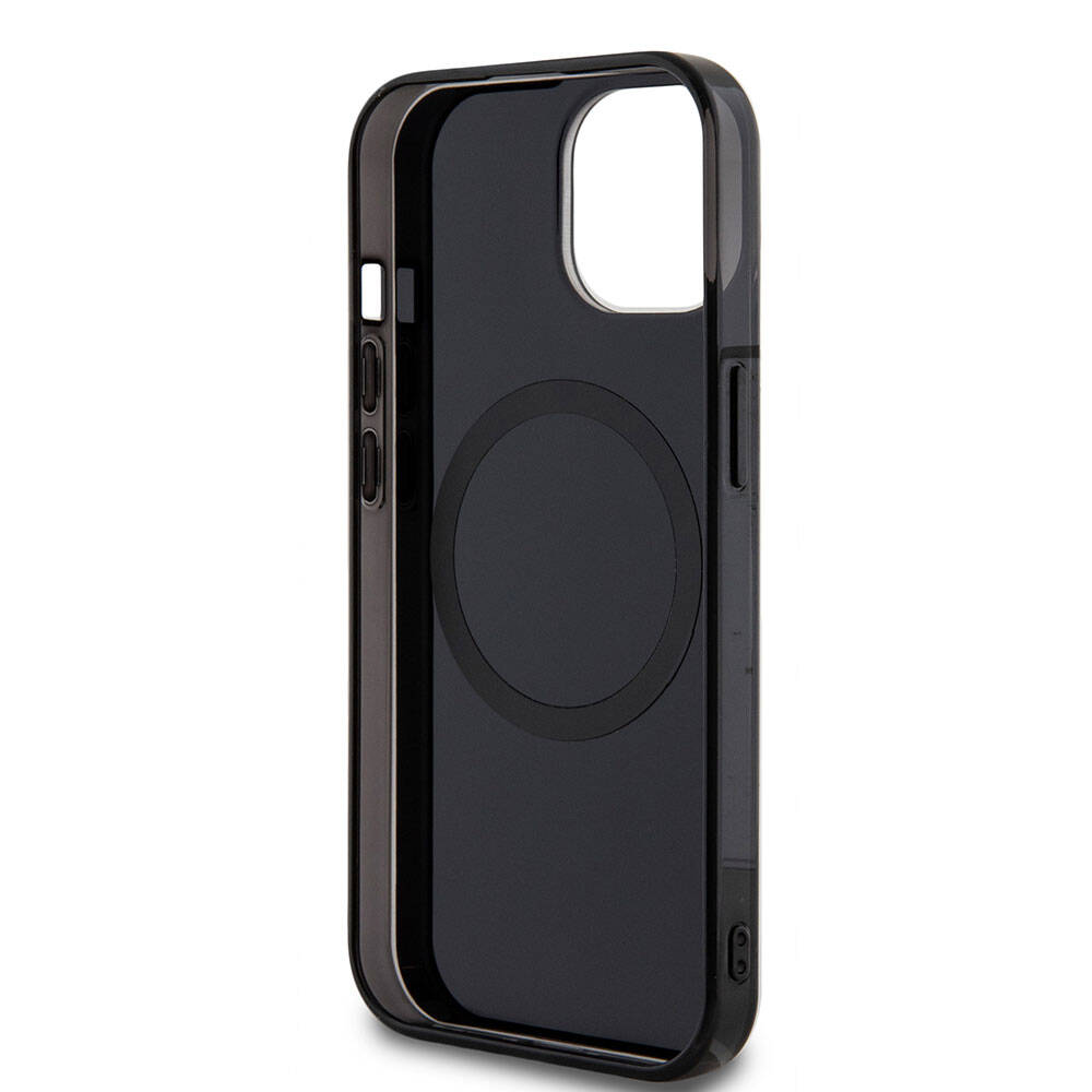 iPhone 15 Kılıf Mercedes Benz Orjinal Lisanslı M-safe Şarj Özellikli Çift Katmanlı Mini Yıldız Desenli Kapak