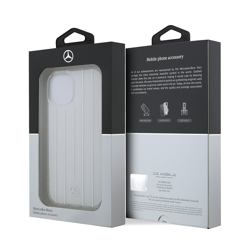iPhone 15 Kılıf Mercedes Benz Orjinal Lisanslı New Urban 3 IML Baskılı Paralel Çizgi Desenli Kapak
