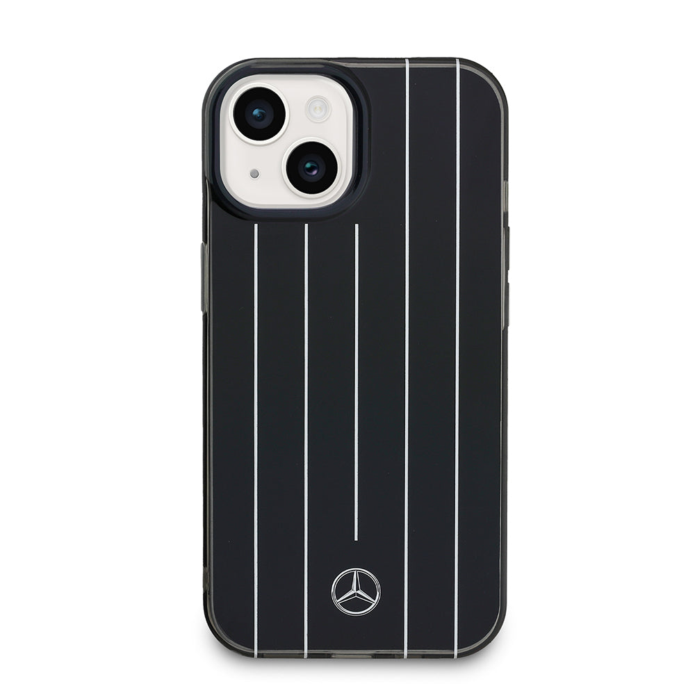 iPhone 15 Kılıf Mercedes Benz Orjinal Lisanslı New Urban 3 IML Baskılı Paralel Çizgi Desenli Kapak