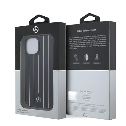 iPhone 15 Kılıf Mercedes Benz Orjinal Lisanslı New Urban 3 IML Baskılı Paralel Çizgi Desenli Kapak