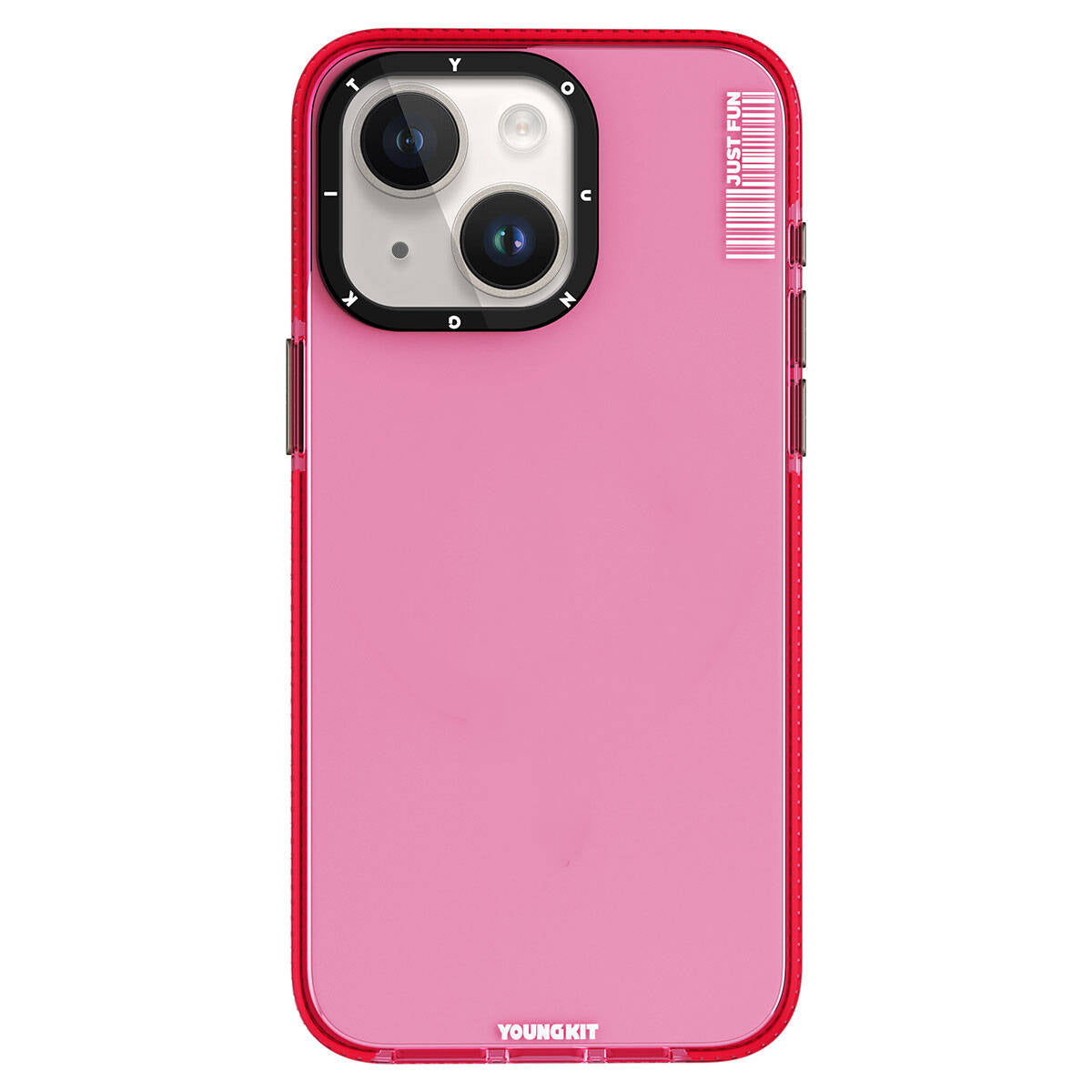 iPhone 15 Kılıf Pürüzsüz Düz Arka Yüzey YoungKit Crystal Color Serisi Kapak