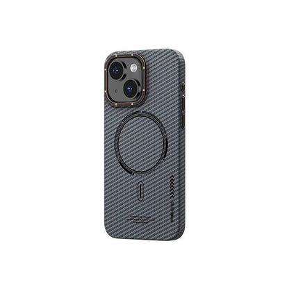 iPhone 15 Kılıf Recci Machinist Serisi M-safe Şarj Özellikli Magnetik Karbon Kapak