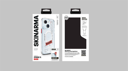 iPhone 15 Kılıf SkinArma M-safe Şarj Özellikli Yazı Desenli Airbag Tasarımlı Orion Kapak