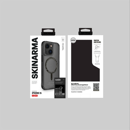 iPhone 15 Kılıf SkinArma Şeffaf Airbag Tasarımlı M-safe Şarj Özellikli Saido Kapak