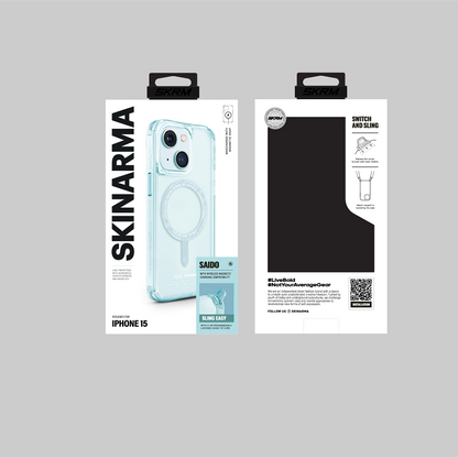 iPhone 15 Kılıf SkinArma Şeffaf Airbag Tasarımlı M-safe Şarj Özellikli Saido Kapak