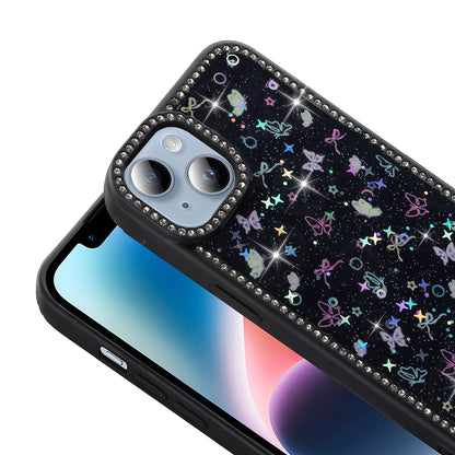 Apple iPhone 15 Kılıf Taşlı ve Simli Tasarım Zore Azra Kapak