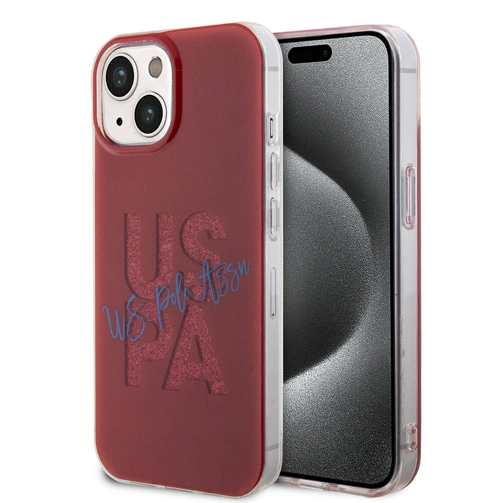 iPhone 15 Kılıf U.S. Polo Assn. Orjinal Lisanslı Simli Parlak Alfabe Tasarım Kapak