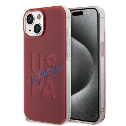 iPhone 15 Kılıf U.S. Polo Assn. Orjinal Lisanslı Simli Parlak Alfabe Tasarım Kapak