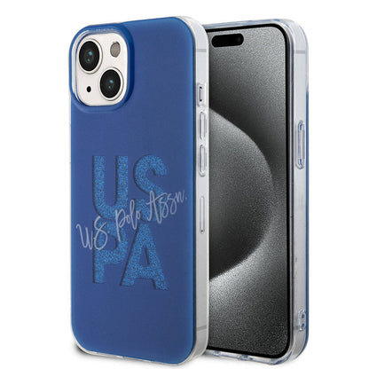 iPhone 15 Kılıf U.S. Polo Assn. Orjinal Lisanslı Simli Parlak Alfabe Tasarım Kapak
