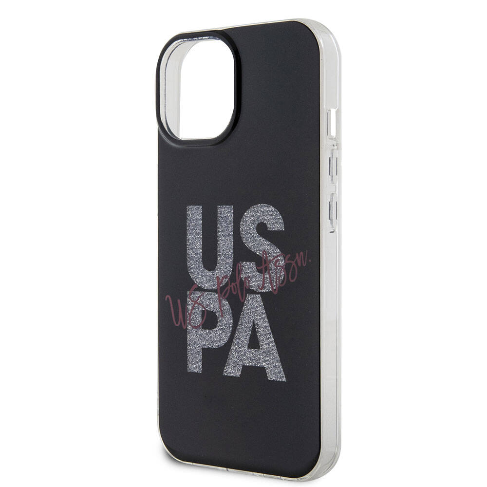 iPhone 15 Kılıf U.S. Polo Assn. Orjinal Lisanslı Simli Parlak Alfabe Tasarım Kapak