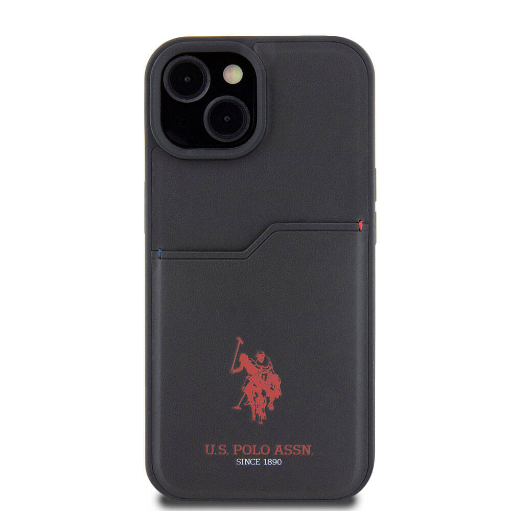 iPhone 15 Kılıf U.S. Polo Assn. Orjinal Lisanslı Baskı Logolu PU Kartlıklı Kapak