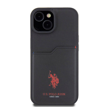 iPhone 15 Kılıf U.S. Polo Assn. Orjinal Lisanslı Baskı Logolu PU Kartlıklı Kapak