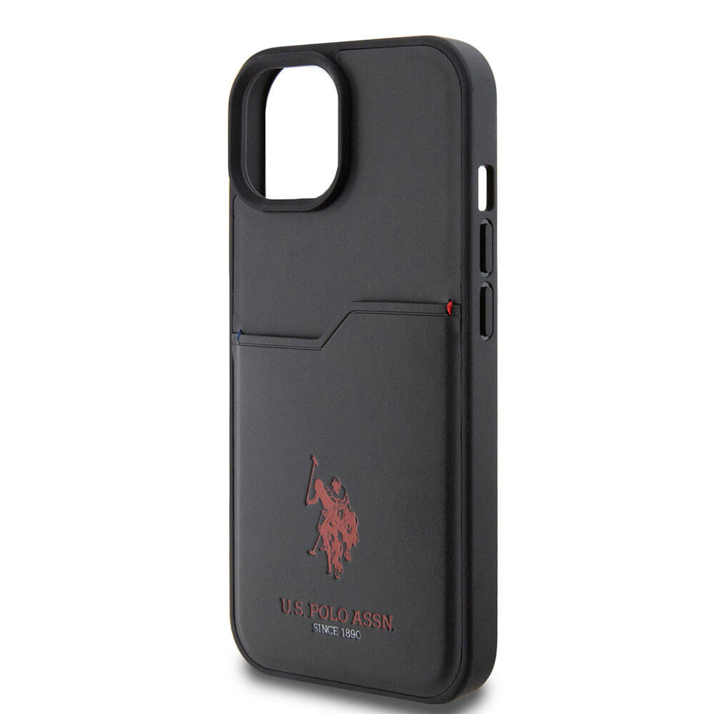 iPhone 15 Kılıf U.S. Polo Assn. Orjinal Lisanslı Baskı Logolu PU Kartlıklı Kapak