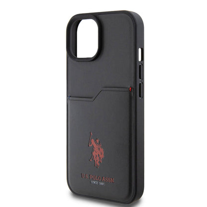 iPhone 15 Kılıf U.S. Polo Assn. Orjinal Lisanslı Baskı Logolu PU Kartlıklı Kapak