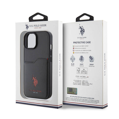 iPhone 15 Kılıf U.S. Polo Assn. Orjinal Lisanslı Baskı Logolu PU Kartlıklı Kapak