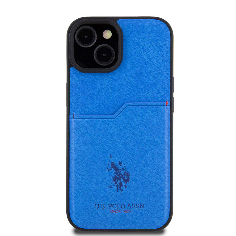 iPhone 15 Kılıf U.S. Polo Assn. Orjinal Lisanslı Baskı Logolu PU Kartlıklı Kapak