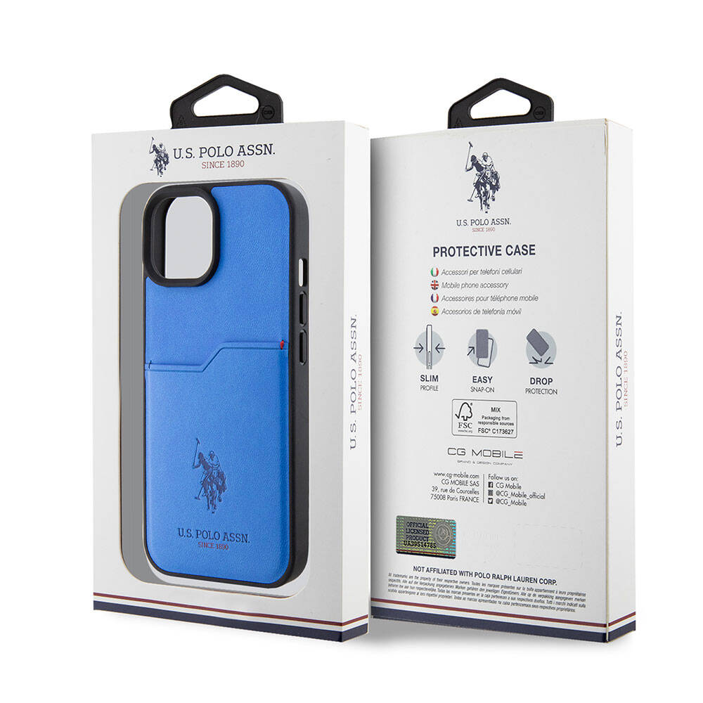 iPhone 15 Kılıf U.S. Polo Assn. Orjinal Lisanslı Baskı Logolu PU Kartlıklı Kapak