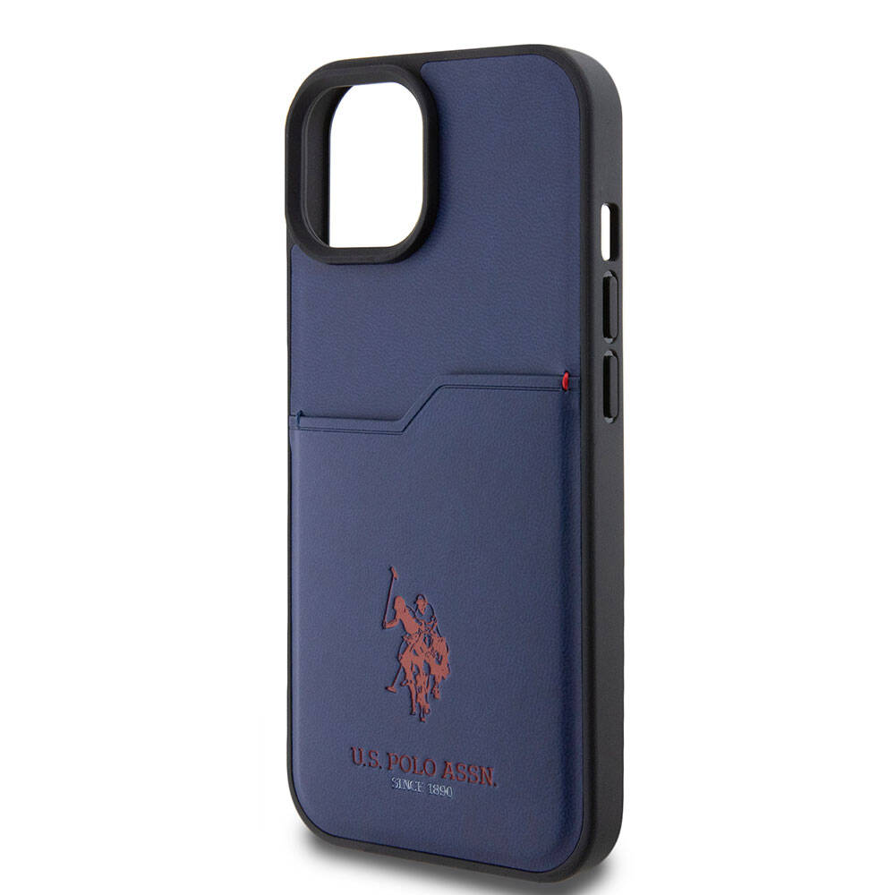 iPhone 15 Kılıf U.S. Polo Assn. Orjinal Lisanslı Baskı Logolu PU Kartlıklı Kapak