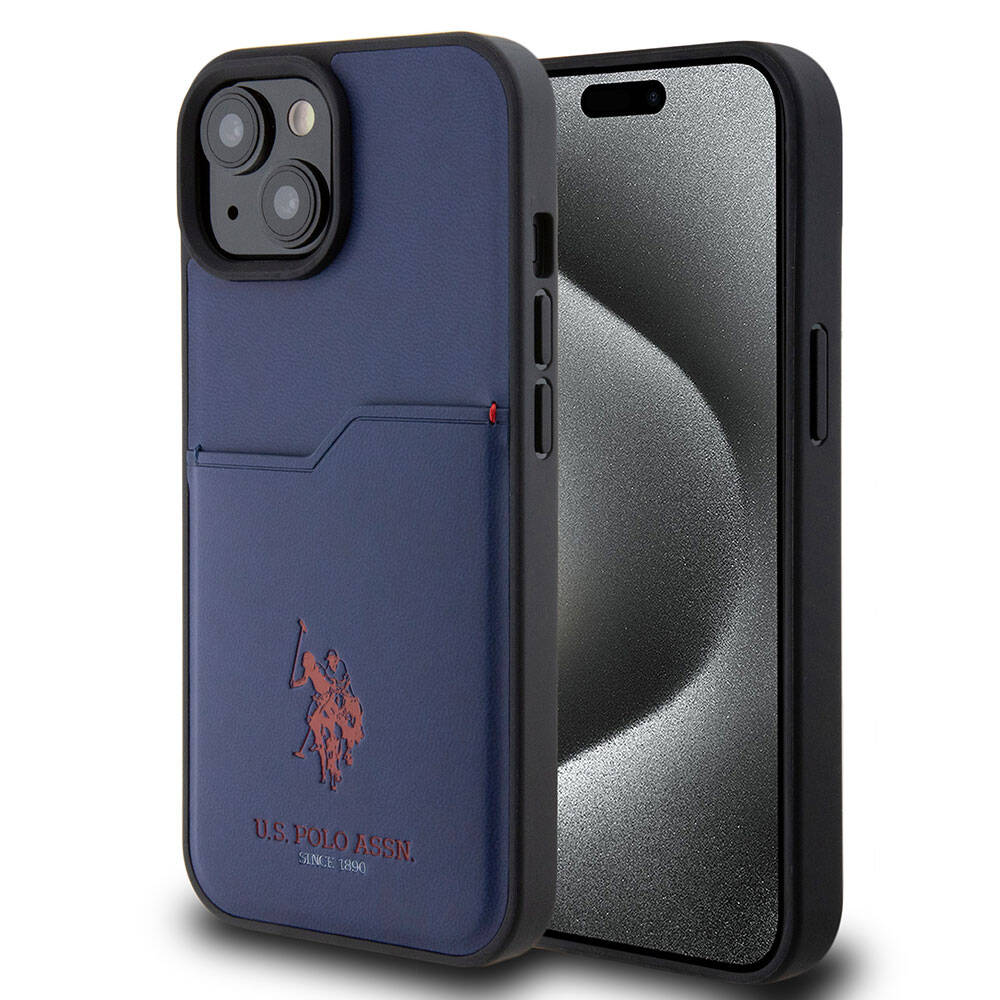 iPhone 15 Kılıf U.S. Polo Assn. Orjinal Lisanslı Baskı Logolu PU Kartlıklı Kapak