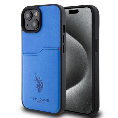 iPhone 15 Kılıf U.S. Polo Assn. Orjinal Lisanslı Baskı Logolu PU Kartlıklı Kapak