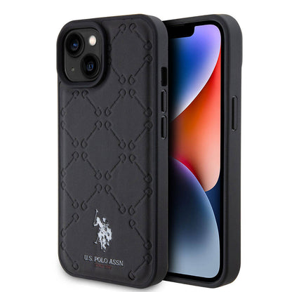iPhone 15 Kılıf U.S. Polo Assn. Orjinal Lisanslı HS Desenli Baskı Logolu Suni Deri Kapak
