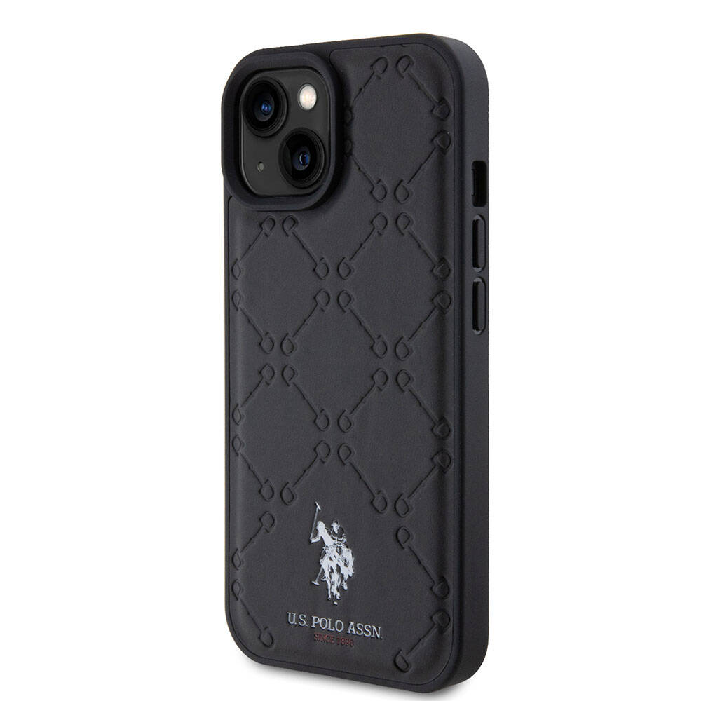 iPhone 15 Kılıf U.S. Polo Assn. Orjinal Lisanslı HS Desenli Baskı Logolu Suni Deri Kapak