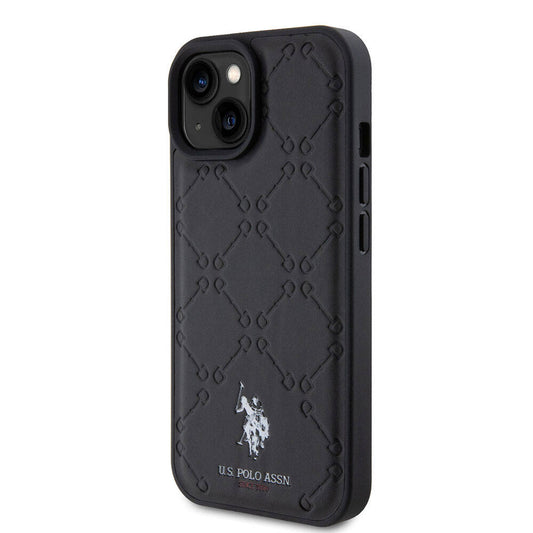 iPhone 15 Kılıf U.S. Polo Assn. Orjinal Lisanslı HS Desenli Baskı Logolu Suni Deri Kapak