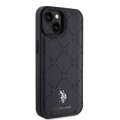 iPhone 15 Kılıf U.S. Polo Assn. Orjinal Lisanslı HS Desenli Baskı Logolu Suni Deri Kapak