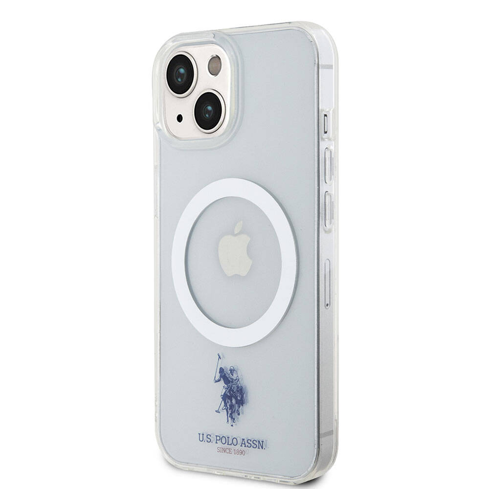 iPhone 15 Kılıf U.S. Polo Assn. Orjinal Lisanslı M-safe Şarj Özellikli Transparan Tasarım Kapak