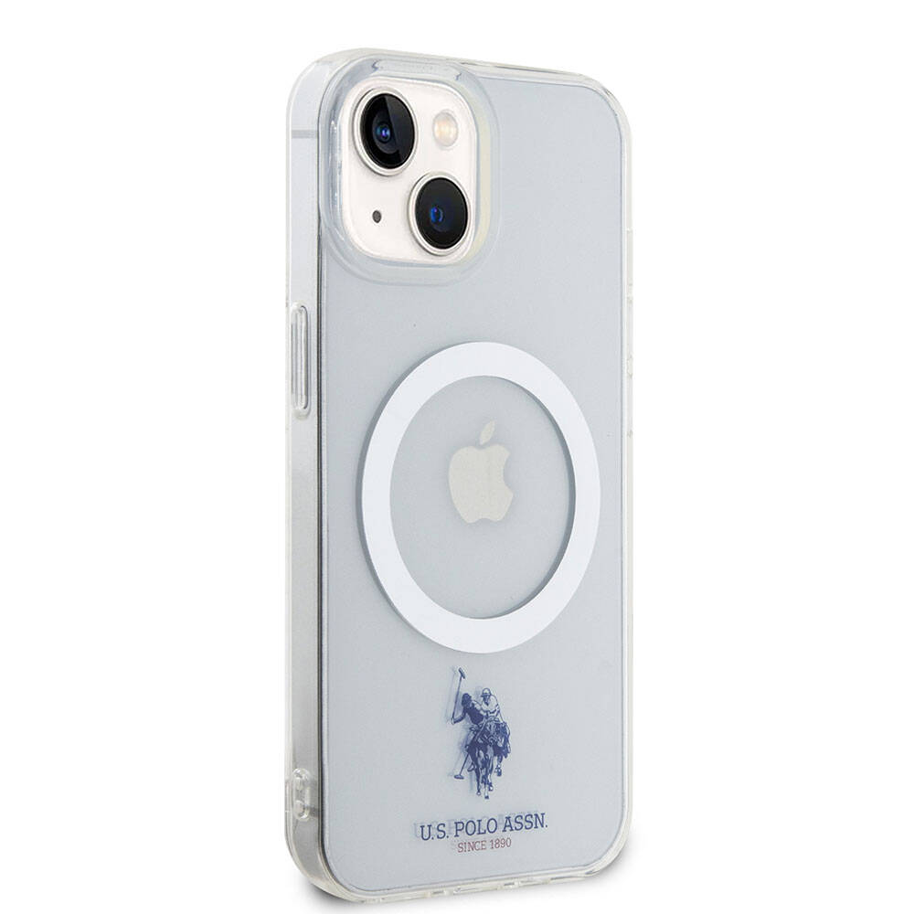 iPhone 15 Kılıf U.S. Polo Assn. Orjinal Lisanslı M-safe Şarj Özellikli Transparan Tasarım Kapak