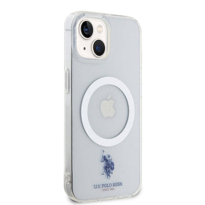 iPhone 15 Kılıf U.S. Polo Assn. Orjinal Lisanslı M-safe Şarj Özellikli Transparan Tasarım Kapak
